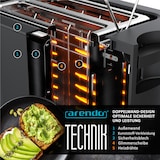 thumbnail of Arendo 2-Scheiben Toaster mit 6 Bräunungsstufen, LCD-Display mit Restzeitanzeige, 800 Watt, Auftaufunktion, Brötchenaufsatz, Schwarz