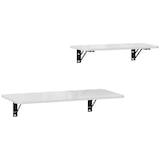thumbnail of HOMCOM juego de 2 mesas plegables de pared escritorios flotantes para espacios pequeños mesas abatibles para cocina comedor y salón blanco brillo