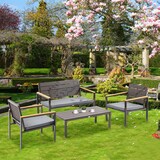 thumbnail of Outsunny Salotto da Giardino Set 4Pz con Divano Poltrone e Tavolino