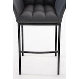 thumbnail of Conjunto de 2 bancos de bar DAMASO em imitação de pele com estrutura de 4 pernas cinza/preto