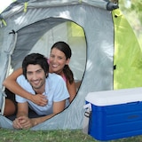 thumbnail of Relaxdays Kühlbox 20 l, Kühlkiste für unterwegs, Tragegurt & Griff, ohne Strom, Isolierbox, 29 x 52,5 x 26,5 cm, blau