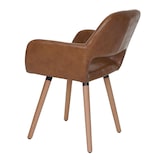thumbnail of Set van 6 eetkamerstoelen HWC-A50 II, keukenstoel, retro jaren 50 design ~ kunstleer, imitatiesuède, lichtgekleurde poten
