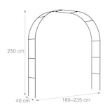 thumbnail of Relaxdays Rosenbogen, Metall, Torbogen Garten, H: 250 cm, 2 Breiten: 235 oder 180 cm, Rankhilfe Kletterpflanzen, schwarz