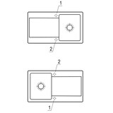 thumbnail of Villeroy&Boch Spülbecken inkl. Ablaufgarnitur mit Excenterbetätigung, Siluet 50 Weiß Alpin 90x51cm, reversibel