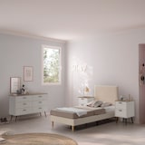thumbnail of Base tapizada Niebla 90x190 cm tela borreguito Beige