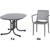 thumbnail of SIENA GARDEN Urban Lights Set 5teilig Lane Sessel gastrotauglich grau  mit Tisch Paco 140x90