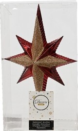 thumbnail of Christbaumschmuck Christbaumspitze bruchfest rot glitter H 25,5 cm