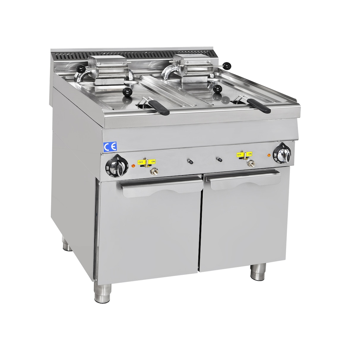 Elektro-Doppelfriteuse 2x 10 Liter mit Untergestell