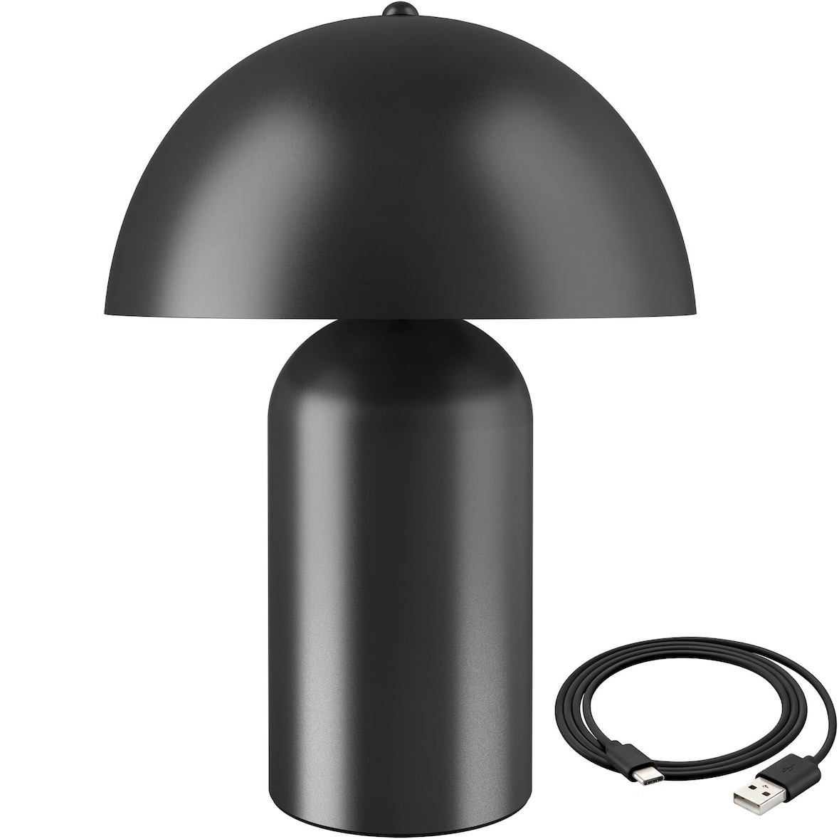 Kleine Retro-Tischlampe Kade, dimmbar - schwarz