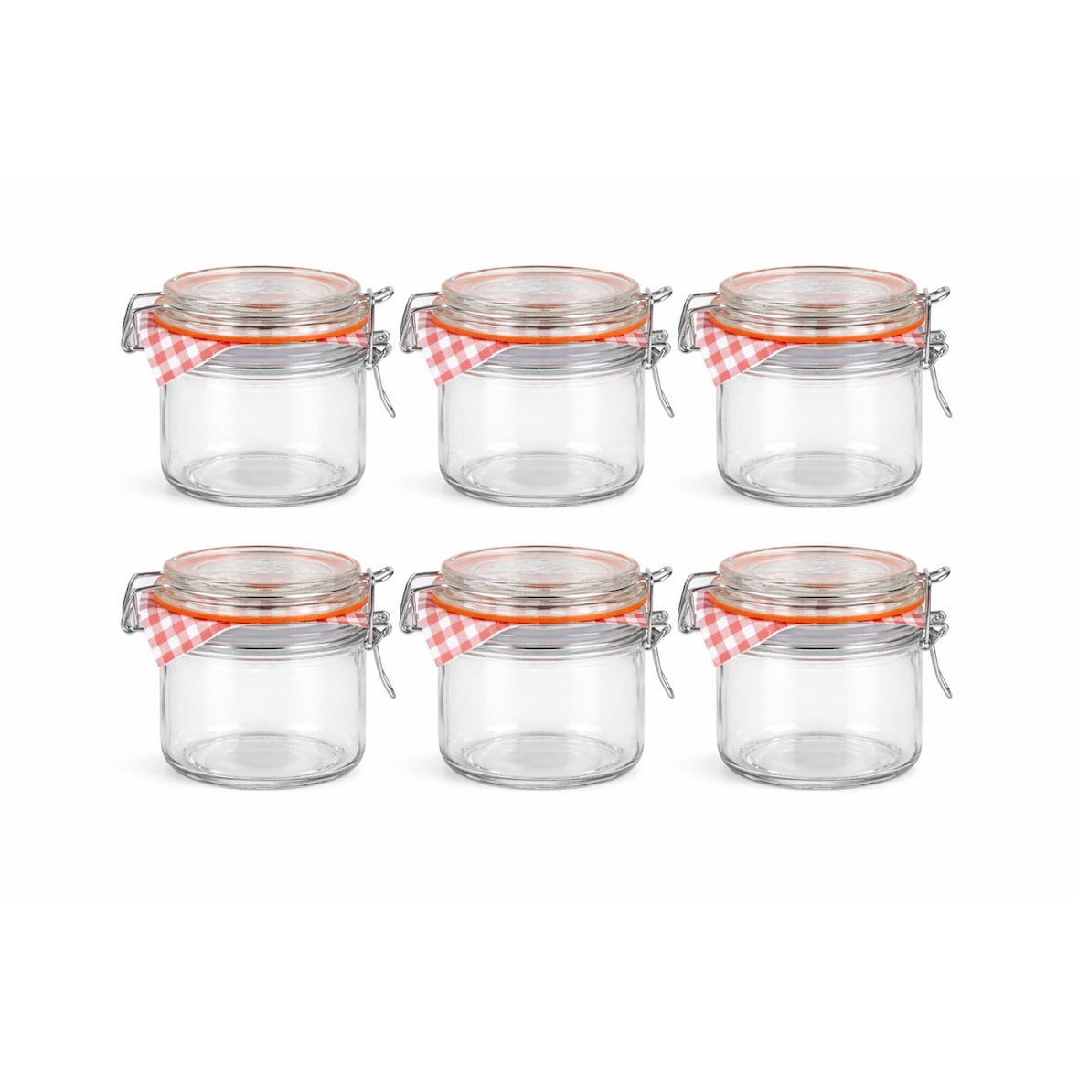 Set van 6 Glazen Weckpotjes 250 ml