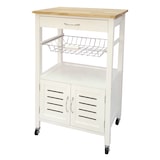 thumbnail of Casa Collection carrello cucina River in mdf e legno di pino, dimensioni 56x36x85, colore bianco e naturale