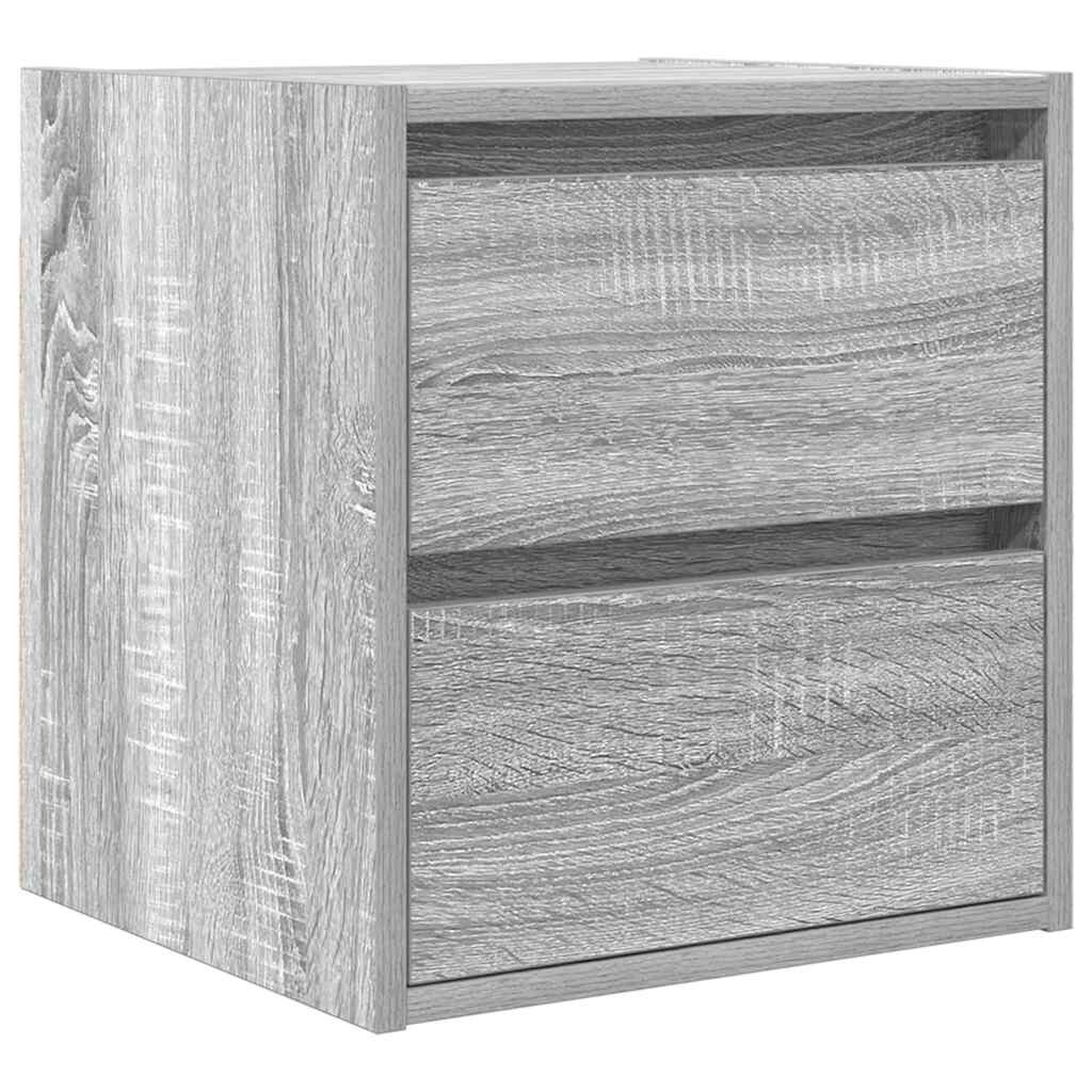 vidaXL Wand-Nachttisch Grau Sonoma 38x34x40 cm