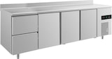 thumbnail of Gastro Kühltisch 3 Türen mittig&rechts 2 Schubladen links Umluftkühlung Aufkantung, 2330x700x850mm -2/+8°C 632l