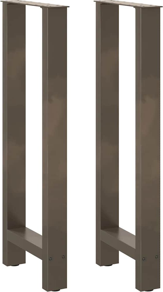 Helloshop26 - Set aus 2 verstellbaren modernen pulverbeschichteten Stahl-Bartischbeinen 50 x 100 cm Stahl natur 02_0057583