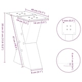 thumbnail of vidaXL Couchtischbeine X-Form 2 Stk. Anthrazit 40x(30-31) cm Stahl