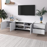 thumbnail of Merax Lowboard, Hochglanz TV-Board, Fernsehtisch scandi, TV-Schrank, Breite:190cm, Weiß