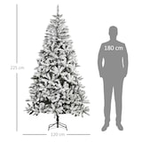 thumbnail of Árbol de Navidad Artificial 225 cm con Nieve Ignífugo con 1300 Ramas Hojas PVC Apertura Automática Base Plegable Soporte Metálico Decoración Navideña