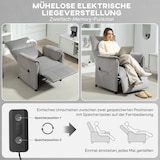 thumbnail of Relaxsessel elektrisch Grau 104x80x83 cm mit stufenloser 160 Grad Liegefunktion Memory Funktion Fernbedienung samtartiger Bezug