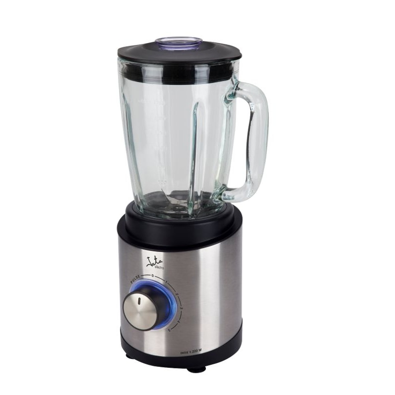 Batidora de vaso Jata BT1041 con 6 cuchillas de acero inox dentadas extralargas. 5 velocidades. Cuerpo de acero inoxidable. 1,7 l. Pica hielo