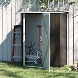 thumbnail of Outsunny Caseta de Jardín 1,07 m² 142x84x189 cm Cobertizo Exterior de Acero Galvanizado con Puerta Cerradura y Orificios de Drenaje Almacenamiento