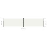 thumbnail of Helloshop26 - Tenda da sole laterale retrattile/schermo privacy per patio giardino terrazza balcone 220 x 1000 cm crema 02_0007174