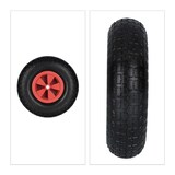 thumbnail of Relaxdays Schubkarrenrad 4.00-6, Vollgummi, Kunststofffelge, Ersatzrad Schubkarre, pannensicher, bis 100 kg, schwarz/rot