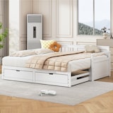 thumbnail of Multifunktionales Tagesbett 90x190 aus Kiefernholz mit Schubladen, Ausziehbett ZweiinEins Gästebett Funktionsbett platzsparend Sofa Bettgestell Weiß
