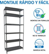 thumbnail of SimonRack Estantería Metálica, 2500x1100x500 mm, 6 Alturas, Bandeja Metal, 200 kg de Punto Flexión, Antracita - Simonclick