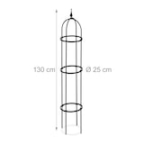 thumbnail of Relaxdays Rankhilfe Obelisk, 2er Set, 130cm hoch, Ranksäule für Kletterpflanzen, Metall, freistehend, Rosenturm, schwarz