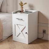 thumbnail of Home Nature Wohnkonzept Nachttisch mit Steckdose Schublade Tür Schlafzimmer Kommode modern 40 cm