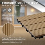 thumbnail of ECD Germany – WPC Terrassenfliesen – 60x30 cm Teak 4m² | geriffelt, Holzoptik, Klicksystem mit Drainage