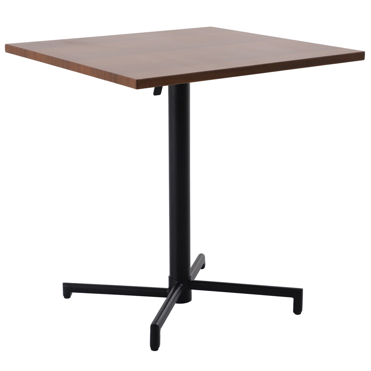 METRO PROFESSIONAL Mesa Bistro plegable Aveiro, acero, estampado efecto madera, 70 x 70 cm, cuadrada, marrón