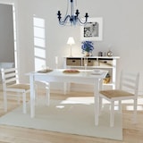 thumbnail of Décoshop26 - Conjunto de 2 sillas de comedor/cocina de diseño clásico en madera maciza de caucho y terciopelo blanco CDS020170