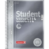 thumbnail of BRUNNEN Student Premium Notizbuch DIN A5 Kariert Spiralbindung Pappkarton Anthrazit-Metallic Perforiert 160 Seiten 80 Blatt