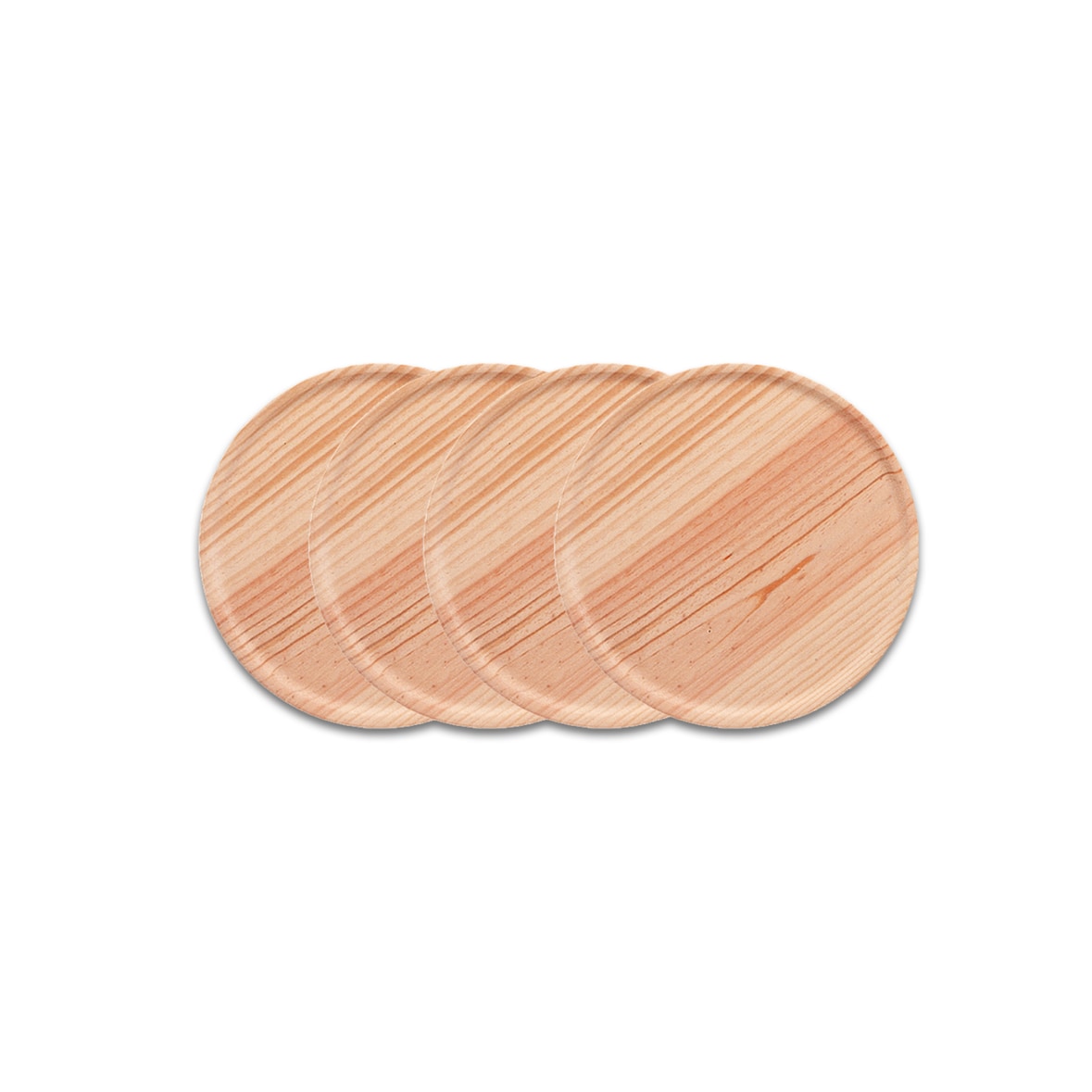 Set de 4 platos-tablas pulpo de madera maciza de pino  18cms.