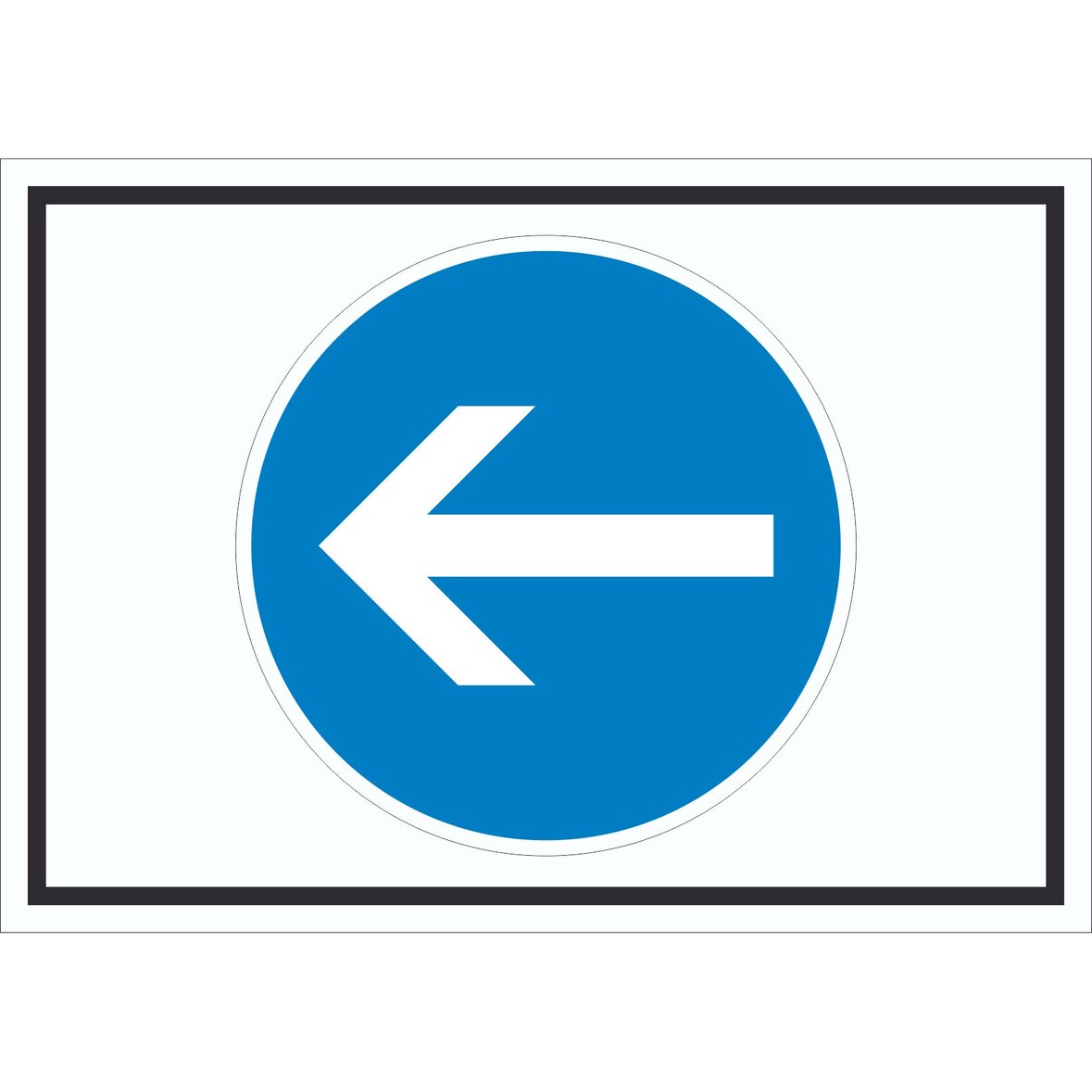 Schild Fahrtrichtung hier links Symbol A5 (148x210mm)