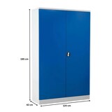 thumbnail of PROREGAL Stahlschrank BEE mit 5 lackierten Fachböden | HxBxT 195x120x42cm | Grau-Blau | Werkstattschrank Werkzeugschrank Aktenschrank Universalschrank