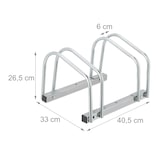 thumbnail of Relaxdays Fahrradständer Boden, für 2 Fahrräder, bis 60 mm Reifenbreite, Metall, Garage, Fahrrad-Aufstellständer, silber