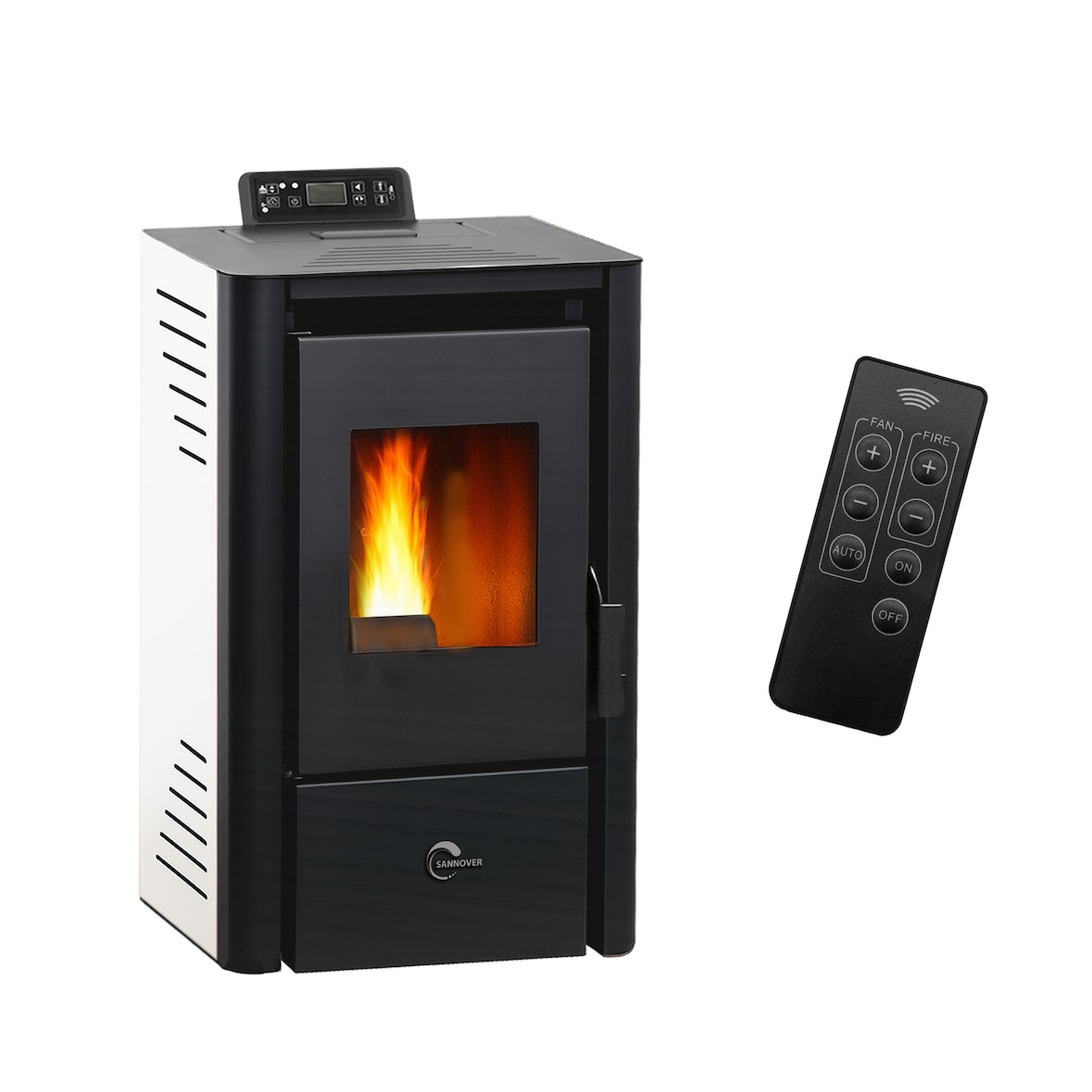 Luft- Pelletofen Anita 9,4 kW Sannover weiß