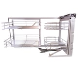 thumbnail of KuKoo ausziehbarer Edelstahl-Eckschrank 90-100cm rechte Seite