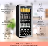 thumbnail of Beersafe 7XL Kühlschrank 242 Liter 5 Böden Panoramaglastür Edelstahl Silber