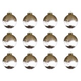 thumbnail of Weihnachtskugeln 8cm Kunststoff Glitzer Christbaumkugeln transparent klar gold