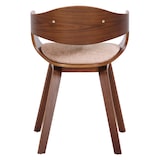 thumbnail of Set de 2 sillas de comedor Kingston de tela y madera Nogal/crema
