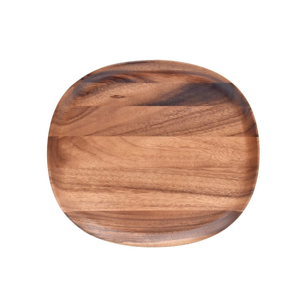 Plato llano de madera de 34 x 29,5 cm, Cerámica Sango, paquete de 4