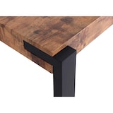 thumbnail of Eettafel HWC-L53, tafel keukentafel eetkamertafel, industrieel metaal 140x80cm ~ donker wild eiken