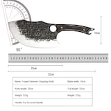 thumbnail of Metzgermesser Hackmesser Fleischerbeil schwer mit gebogener extradicken Klinge mit Lederscheide. Ideal für Deine Outdoor Abenteuer