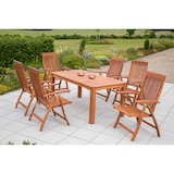 thumbnail of Merxx Comodoro Set 7tlg., 6 Klappsessel,Tisch 170 x 90 cm, Eukalyptus