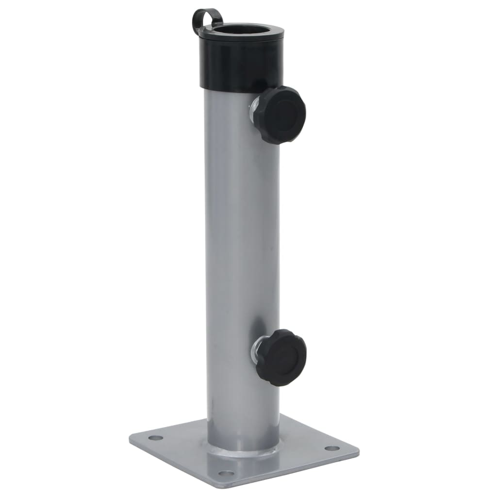 vidaXL Parasolvoet voor Ø38/48 mm stok staal zilverkleurig
