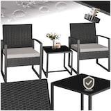 thumbnail of tectake Ensemble de salon de jardin en rotin Granada avec table pour 2 personnes Noir - gris clair/noir - 404994