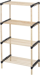 WellHome - Scarpiera con 4 ripiani in legno e metallo 92,5 cm